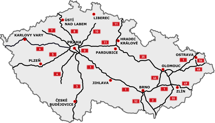 Plánovaná dálniční síť v Česku