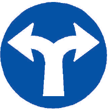 Přikázaný směr jízdy vpravo a vlevo
