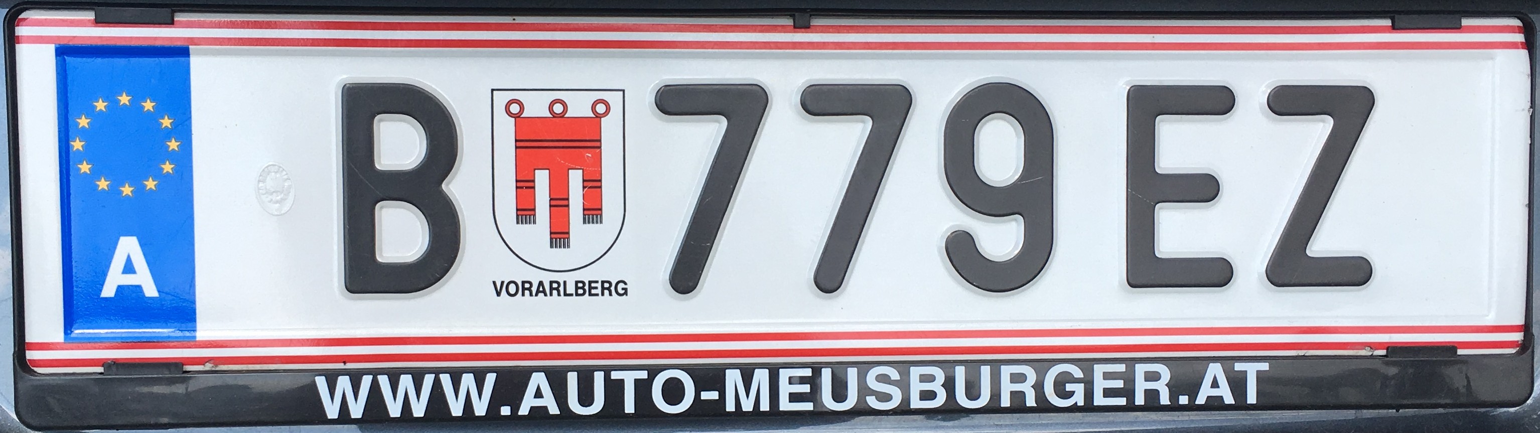 Rakouská registrační značka - běžná, foto: vlastní