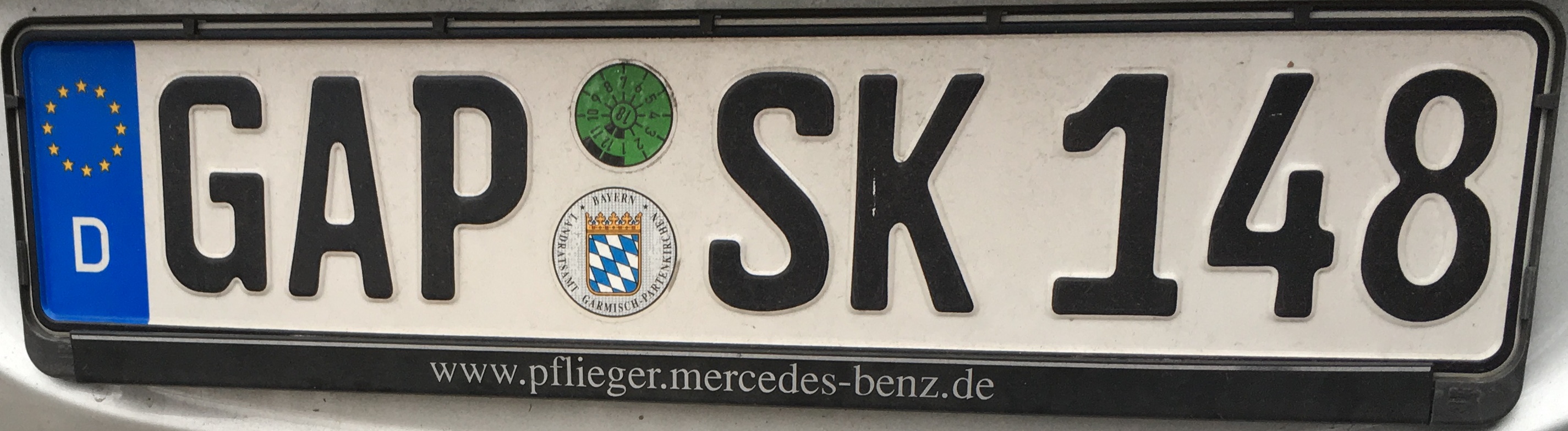 Registrační značka Německo - GAP - Garmisch-Partenkirchen, foto: www.podalnici.cz