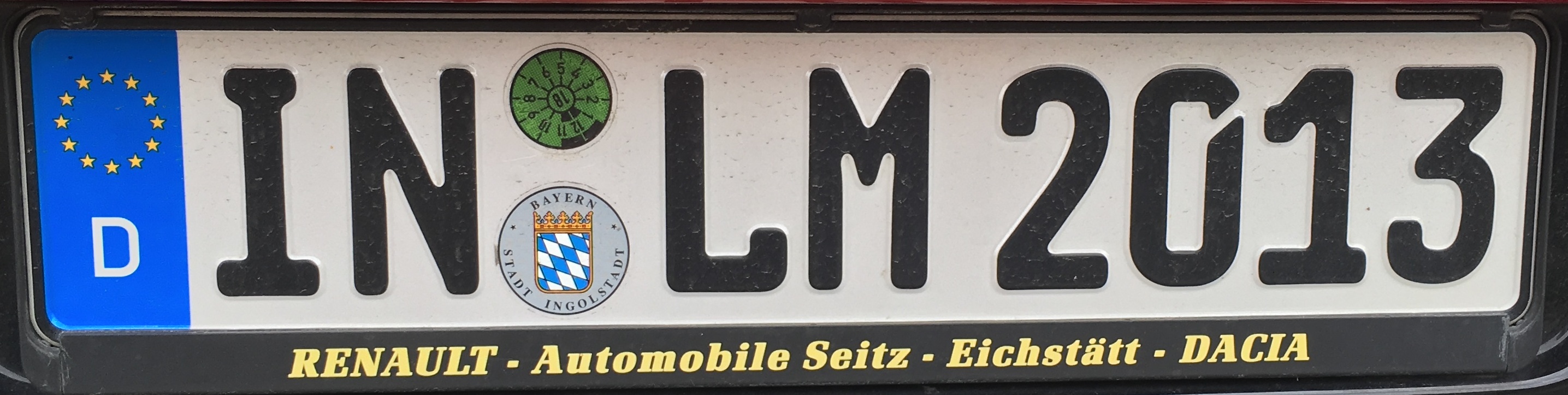 Registrační značka Německo - IN - město Ingolstadt, foto: vlastní
