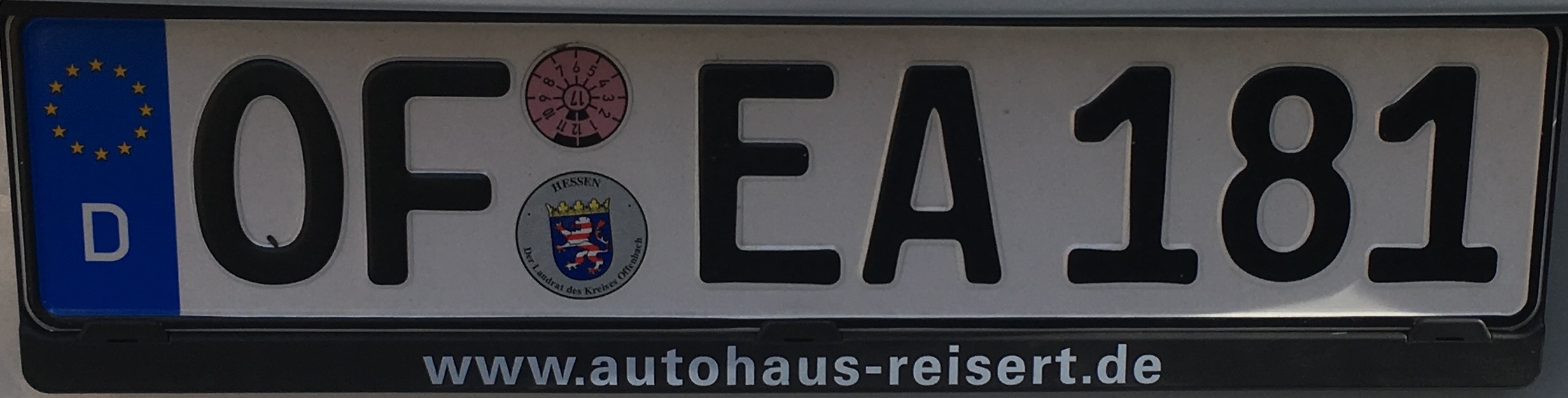 Registrační značka Německo - OF - Offenbach, foto: vlastní