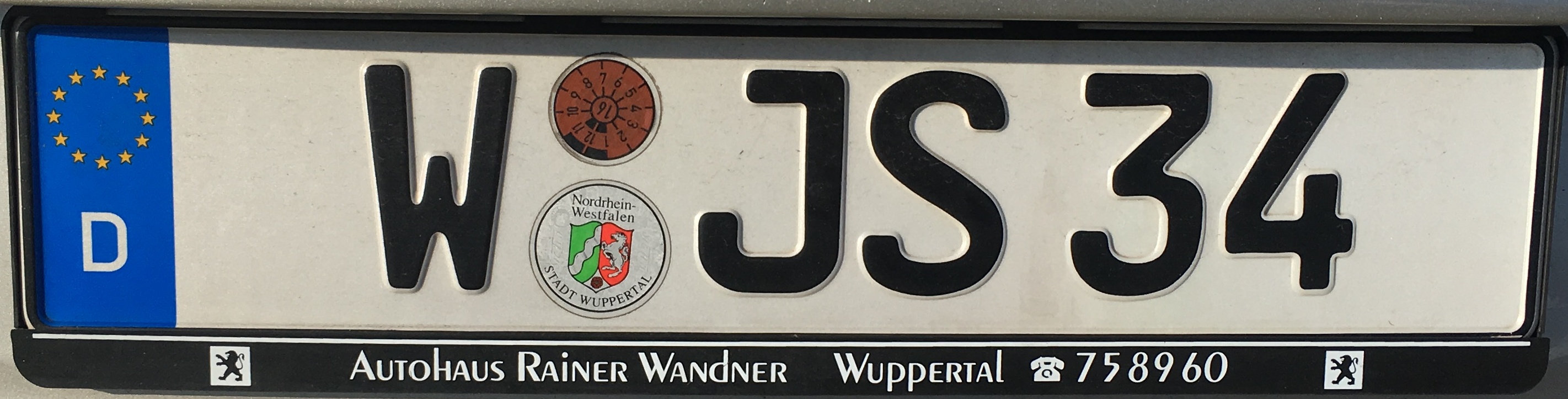 Registrační značka Německo - W - Wuppertal, foto: www.podalnici.cz
