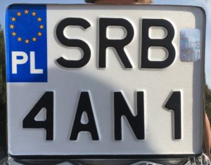 Registrační značka Polsko - SRB - Rybnik-venkov - motocyklová, foto: vlastní