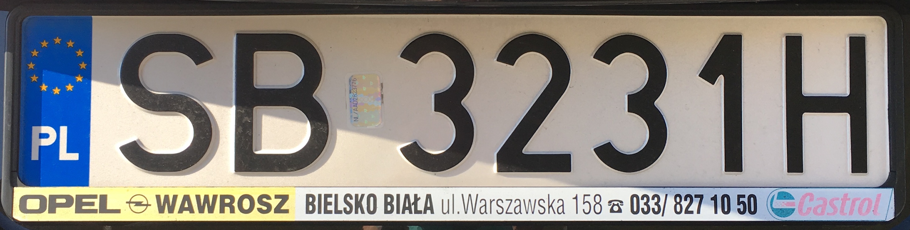 Registrační značka Polsko – SB – Bielsko-Biała, foto: vlastní