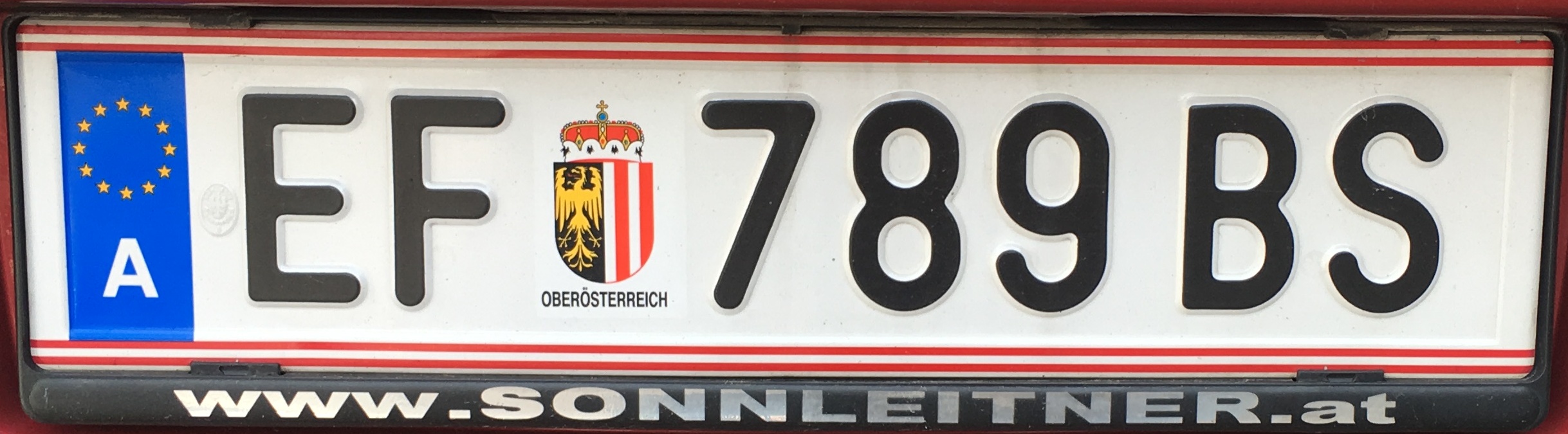 Registrační značka Rakousko - EF - Eferding, foto: vlastní