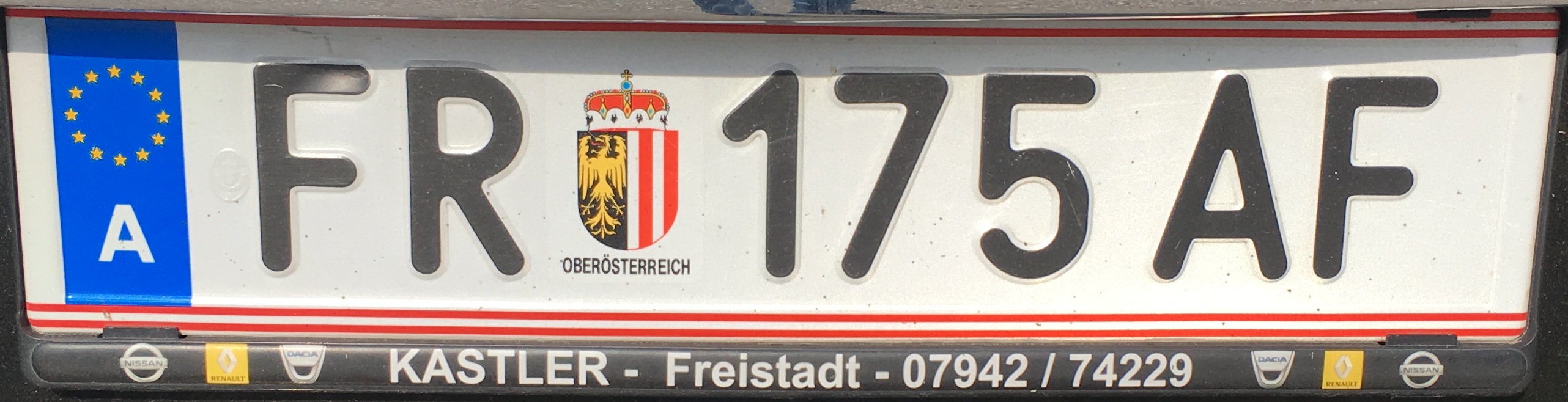 Registrační značka Rakousko - FR - Freistadt, foto: vlastní