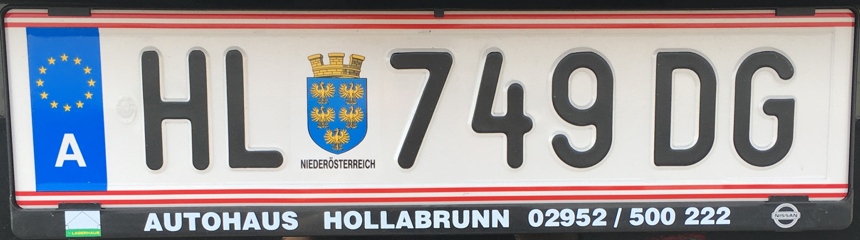 Registrační značka Rakousko - HL - Hollabrunn, foto: vlastní