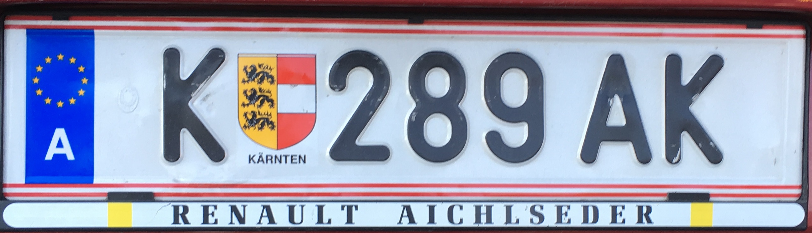 Registrační značka Rakousko - K - Klagenfurt-město, foto: www.podalnici.cz