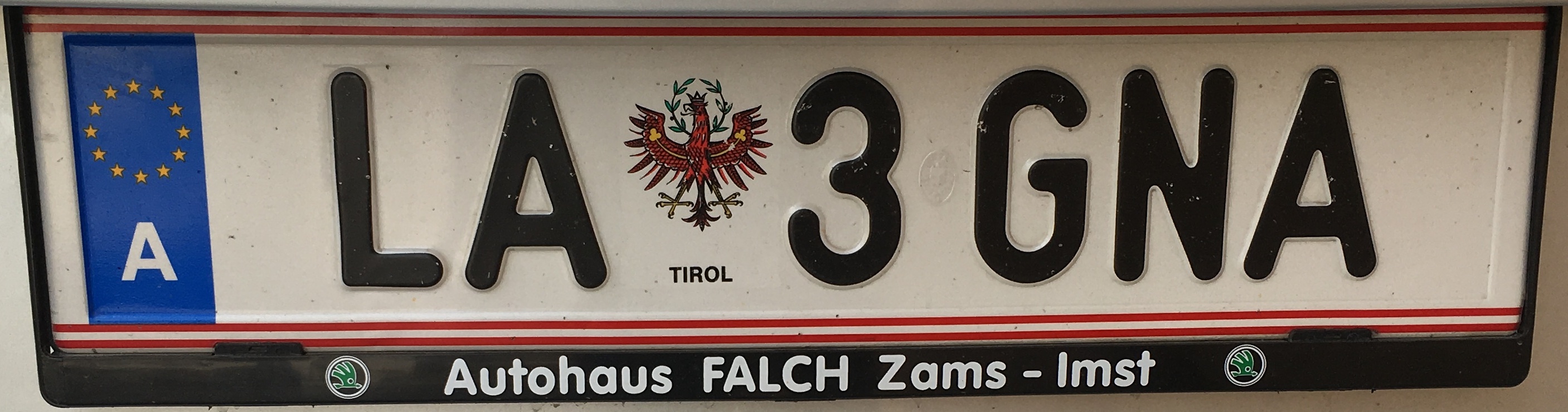 Registrační značka Rakousko - LA - Landeck, foto: vlastní