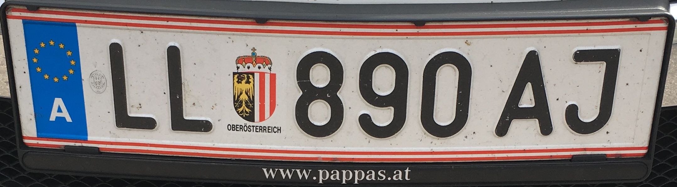 Registrační značka Rakousko - LL - Linz-venkov, foto: vlastní