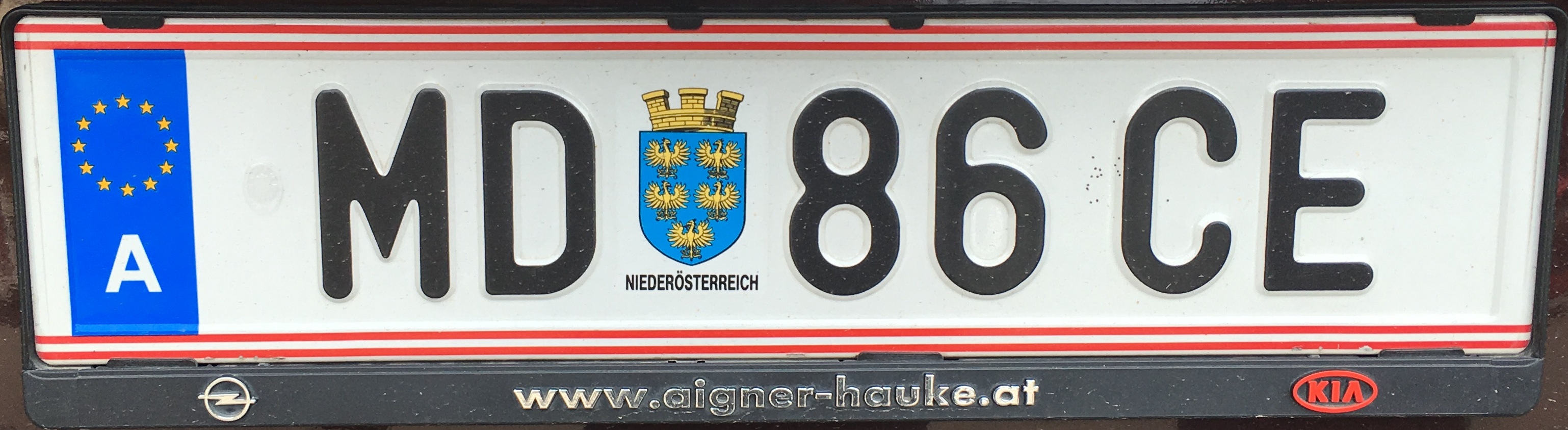 Registrační značka Rakousko - MD - Mödling, foto: vlastní
