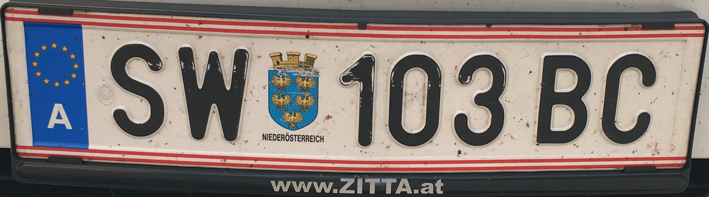Registrační značka Rakousko - SW - Schwechat, foto: vlastní