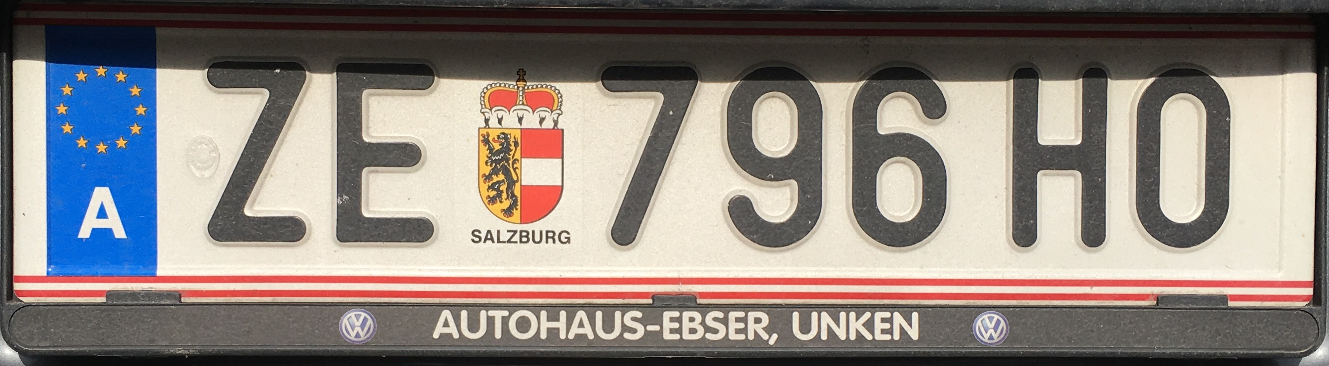 Registrační značka Rakousko - ZE - Zell am See, foto: vlastní