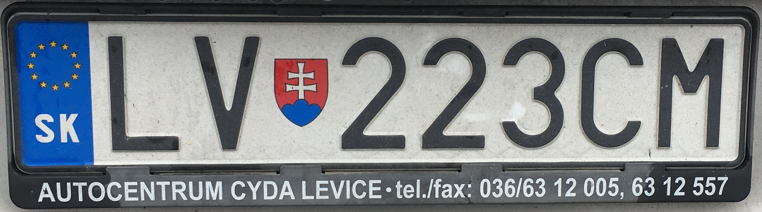 Registrační značka Slovensko - LV - Levice, foto: www.podalnici.cz