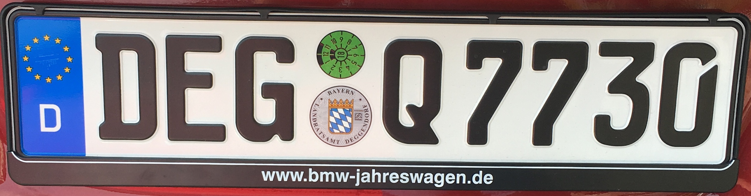 Registrační značky Německo - DEG - Deggendorf, foto: vlastní