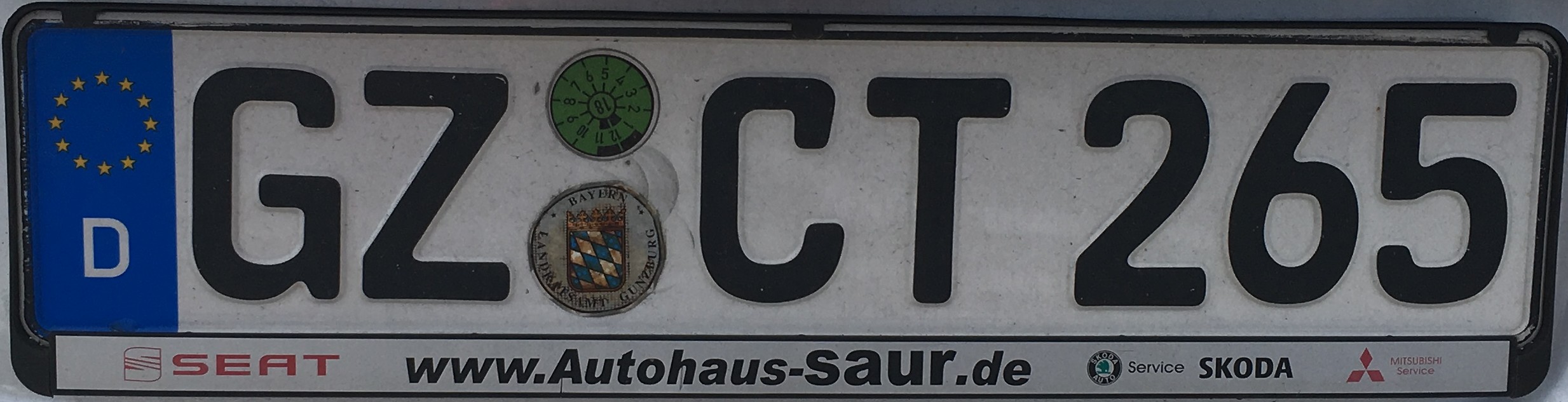 Registrační značky Německo - GZ - Günzburg, foto: vlastní