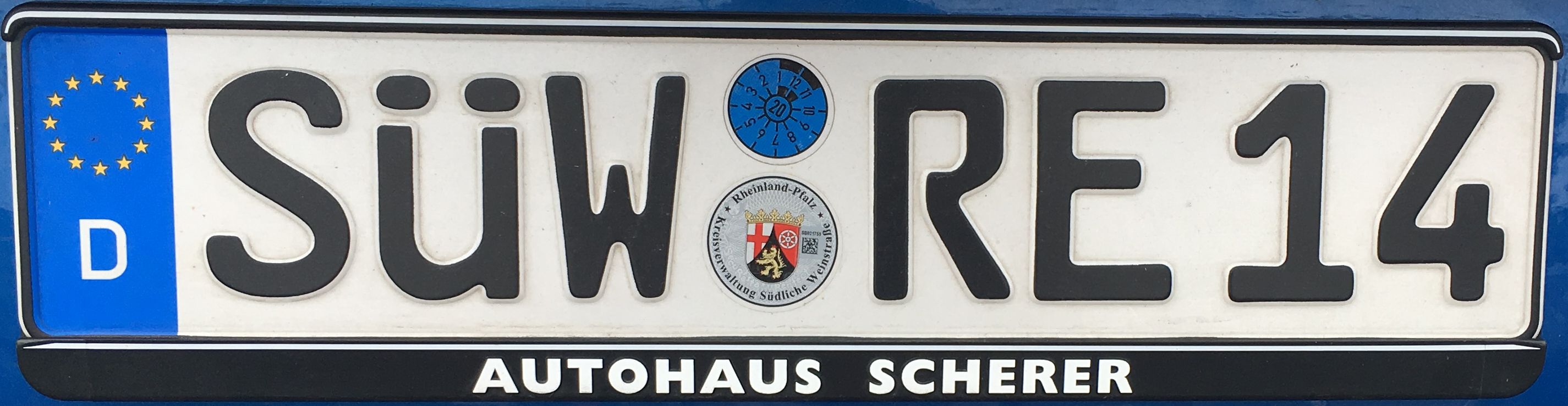 Registrační značky Německo - SÜW - Südliche Weinstrasse , foto: www.podalnici.cz