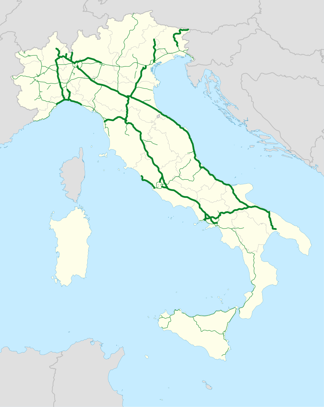Úseky Autostrade per l’Italia