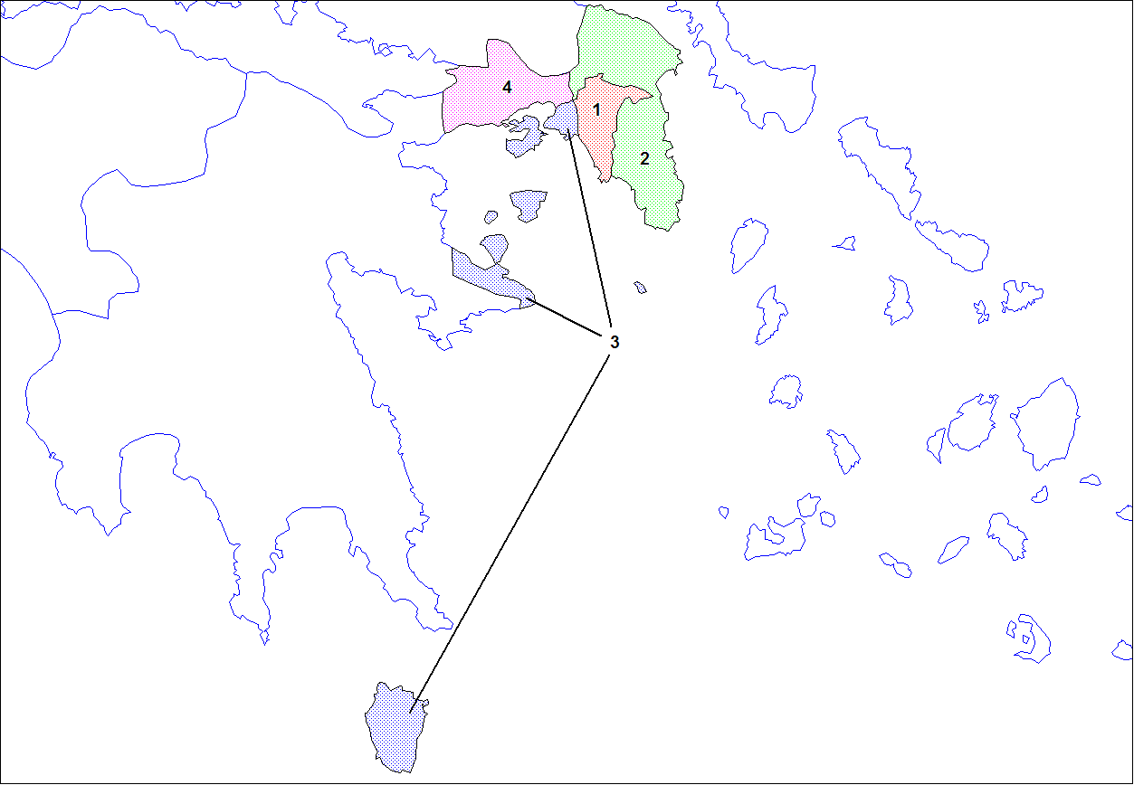 Mapa regionálních kódů Attika, volné dílo
