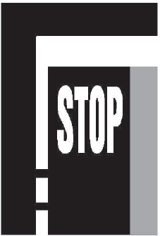 Příčná čára souvislá s nápisem STOP