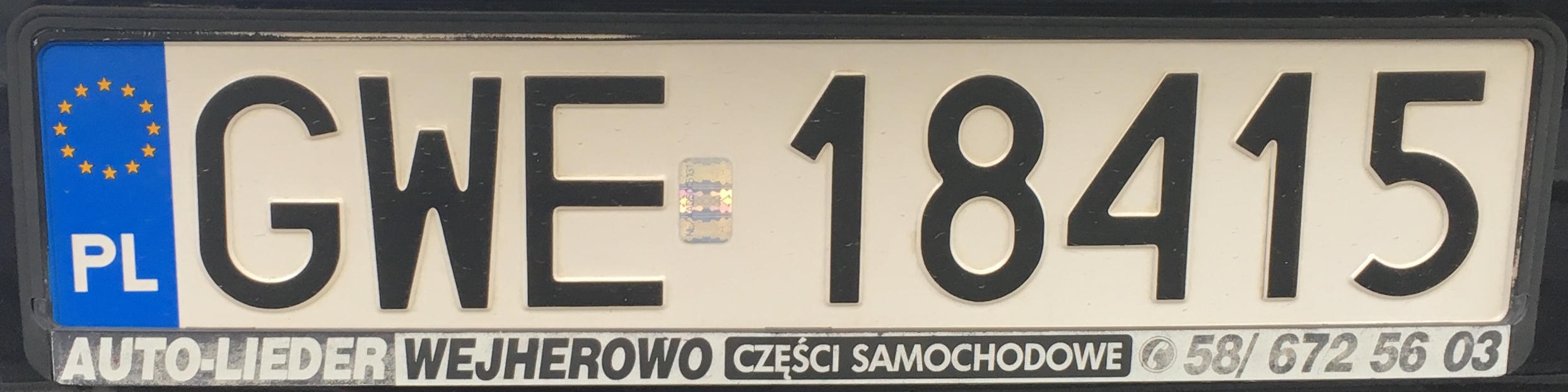 Registrační značka Polsko – GWE - Wejherowo, foto: www.podalnici.cz