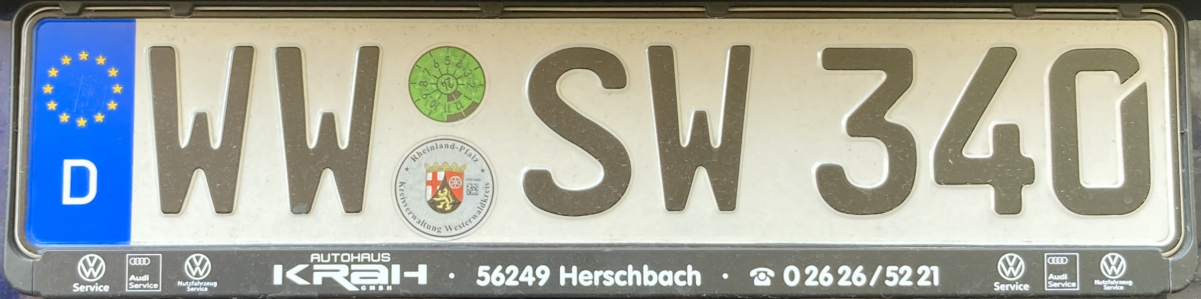 Registrační značka Německo – WW – Westerwaldkreis, foto: www.podalnici.cz